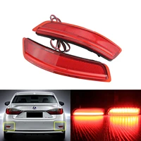 angrong 2x red rear bumper reflector led stop brake light for lexus es gs 250 for toyota corolla car accessories