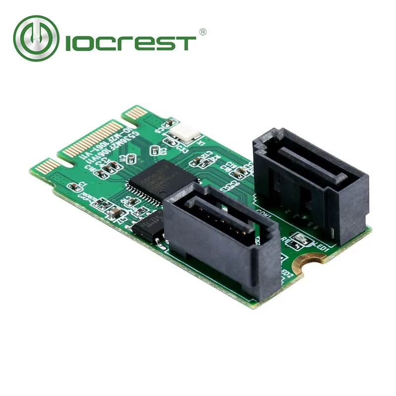 Карта адаптера контроллера IOCREST M.2 ngff B + M Key 22x42 PCIe Bus на 2 порта 3 0 SATA 6 G III чипсет ASM1061