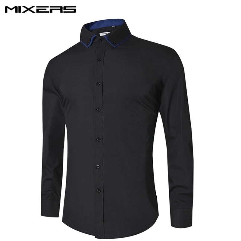 2018 New Design Casual Shirt Men Long Sleeve Big Size Mens Cotton Business Formal Slim Fit Dress Shirts Camisas |