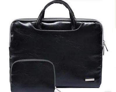 PU Black Модный портфель из искусственной кожи с принтом для мужчин и женщин 15,6 дюймов Сумка для ноутбука для Apple MacBook - Цвет: PU Black