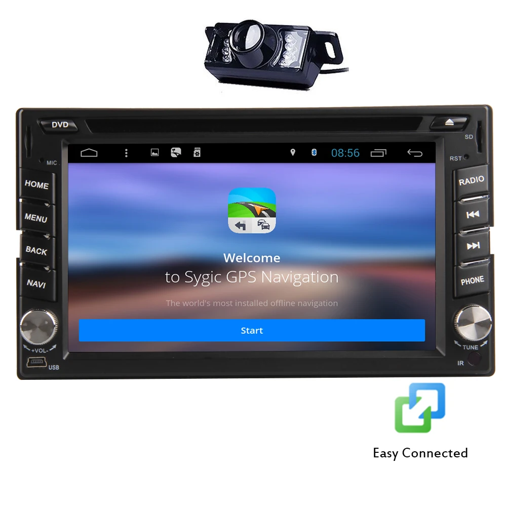 Android 4 EQ 2Din стерео Системы автомобильное радио DVD AMP OBD2 Wi-Fi приемник gps RDS BT Навигатор