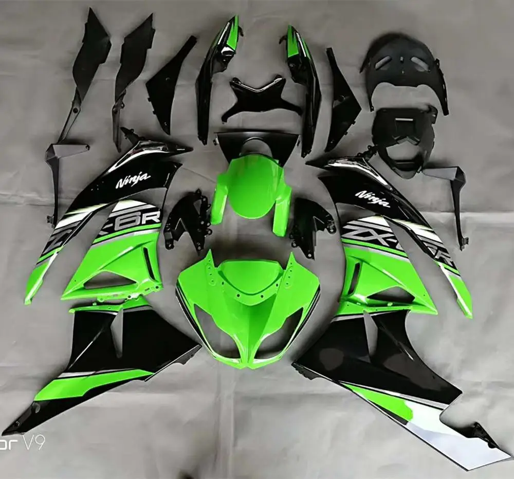 ZX 6R 09-12 кузова обтекатели комплект капот крыло для Kawasaki Ninja ZX6R ZX-6R 636 2009 2010 2011 2012 литья под давлением