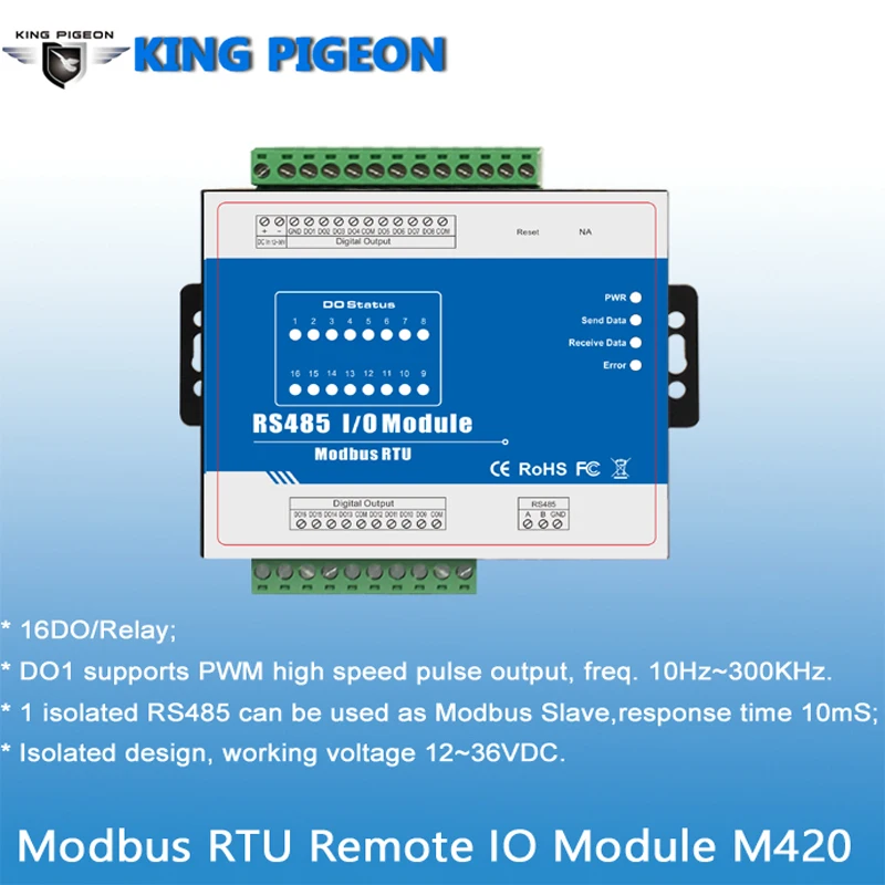 Модуль дистанционного ввода-вывода Modbus 16 цифровой выходной РЕЛЕЙНЫЙ ТИП