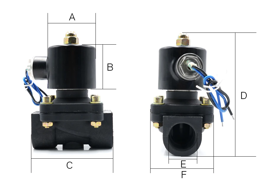 AC 110V 220V DC 12V 24V 36V DN08/10/15/20/25/32/40/50 пластиковый электромагнитный клапан, водяной клапан нормально закрытый коррозионно-стойкие