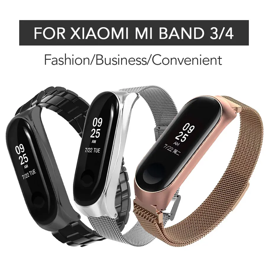 Браслет mi Band 4/3 с металлическим каркасом, браслет из нержавеющей стали, сменные ремешки для Xiaomi mi, ремешок на запястье 2