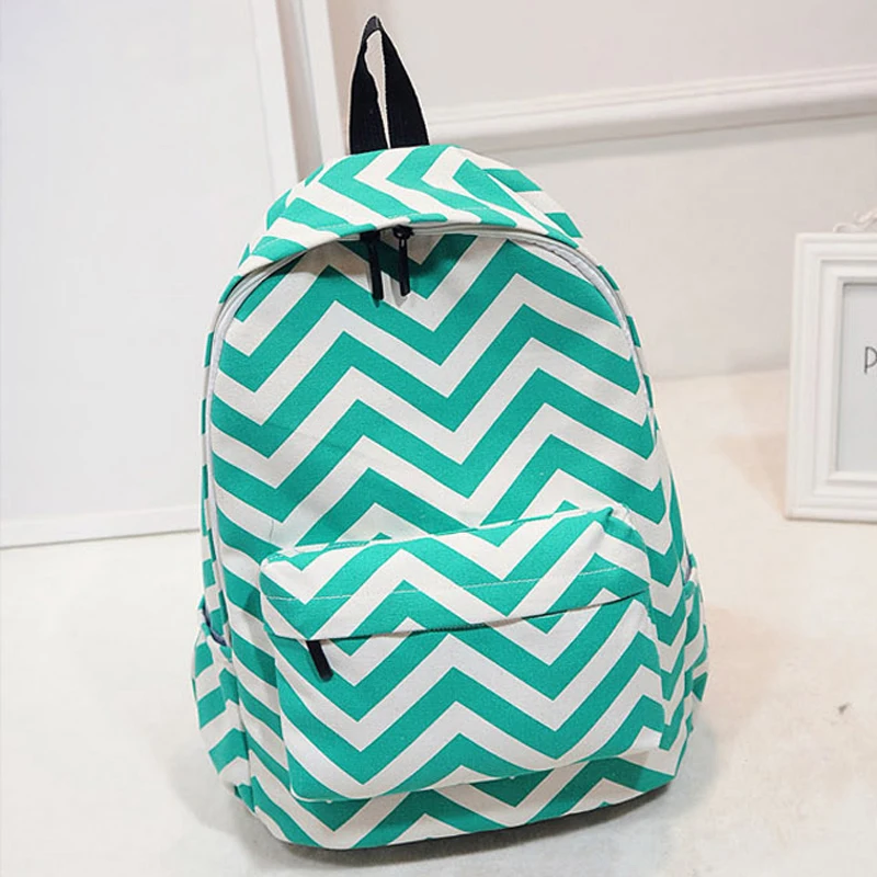 Рюкзак в полоску на молнии для девочек подростков школьный рюкзак Корейском