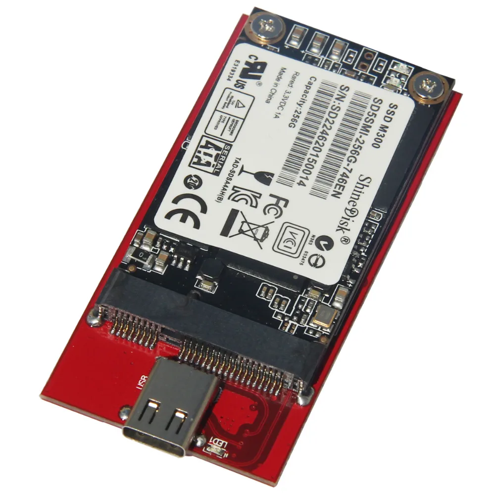 10 Гбит/с USB 3.1 type-c к MSATA SSD корпус USB3.1 USB-C to mini SATA жесткий диск адаптер mSATA внешняя
