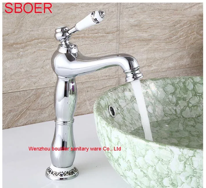 Новое поступление элегантный двухтипный сине-белый смеситель для ванной комнаты