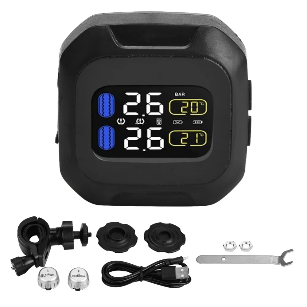 Система контроля давления в шинах мотоциклов беспроводной датчик TPMS с 2 внешними