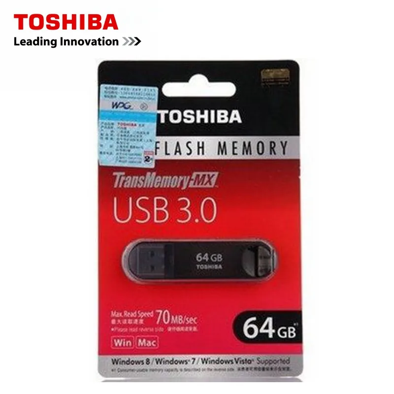 USB флеш-накопитель TOSHIBA 3 0 64 ГБ 32 16 запоминающие флеш-накопители оригинал 70 м/с |