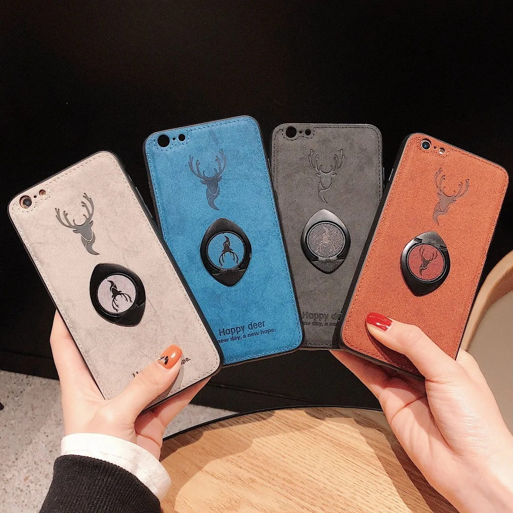 For vivo v11i v7 plus Z3i case cloth 3D Pattern Cute Deer TPU PC soft phone Case Magnetic Kickstand ring Car bracket |