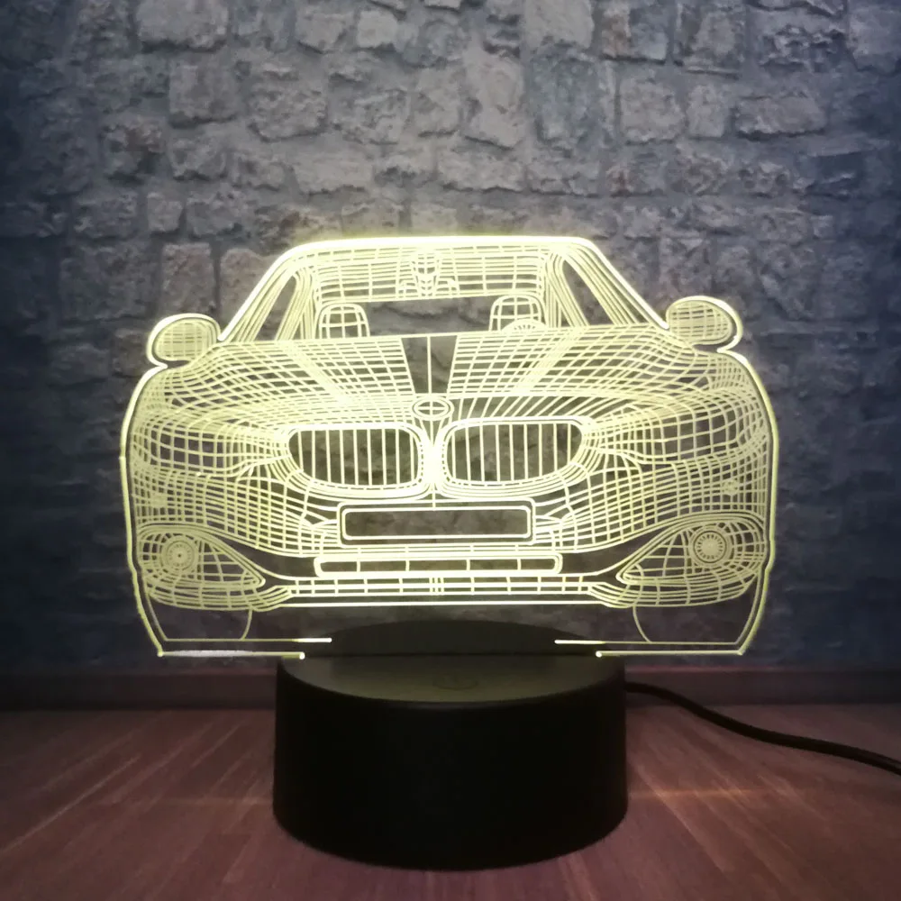 3D лампа для автомобиля разноцветная RGB светодиодный USB настольный ночник