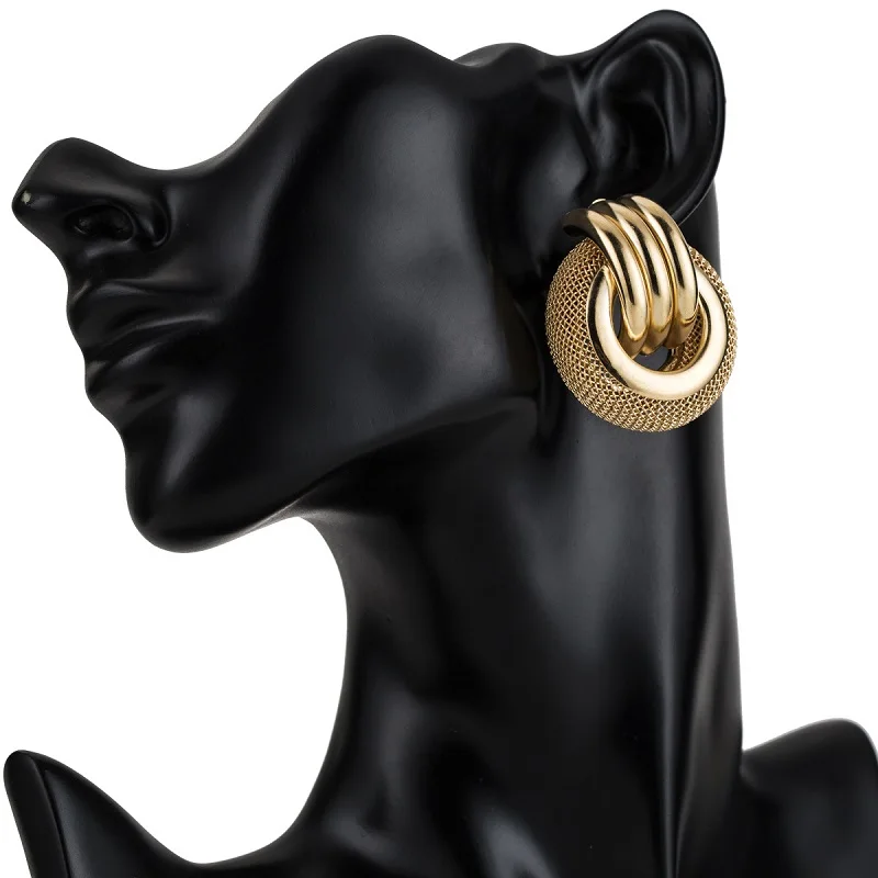 

Luxury Vintage Earrings For Women Gold Color Dangle Earrings 2019 Fashion Chunky Statement Earrings Trendy Party Accessories