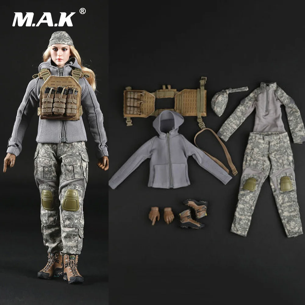 

1/6 Scale Tactical Female Shooter Camouflage Clothes Suits & Gloves & Combat Boots FG017 for 12 inches Woman Action Figure Body