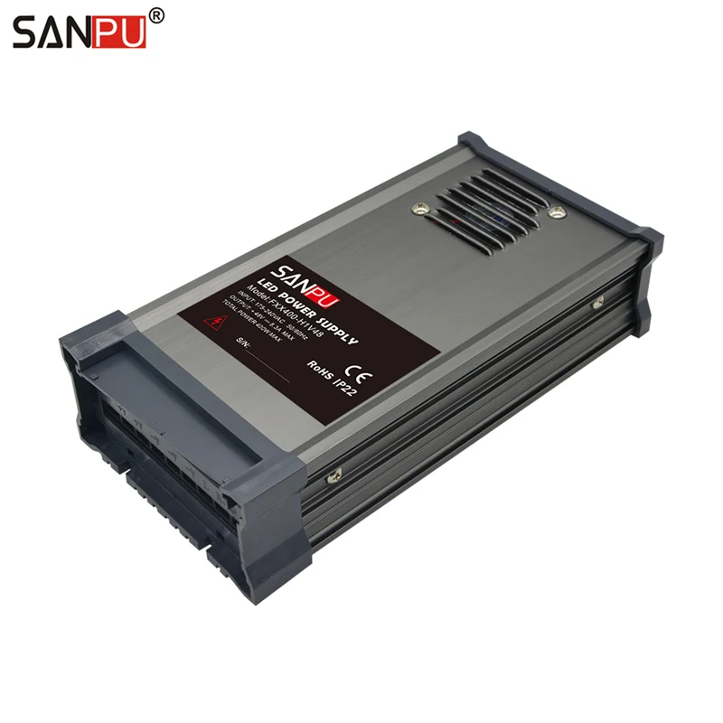 with SANPU Logo SANPU SMPS 48V импульсный источник питания 400W 8A постоянное напряжение 220V 230V AC-DC преобразователь трансформатора 48VDC светодиодный водонепроницаемый драйвер - Цвет: with SANPU Logo