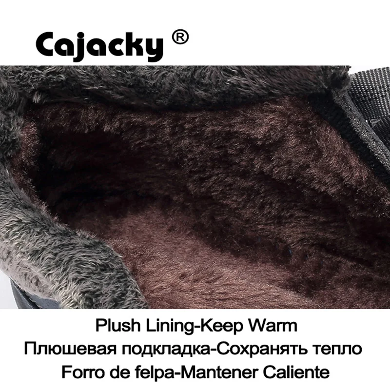 Cajacky/Брендовые мужские ботинки с мехом зимние большие размеры 46 теплые плюшевые
