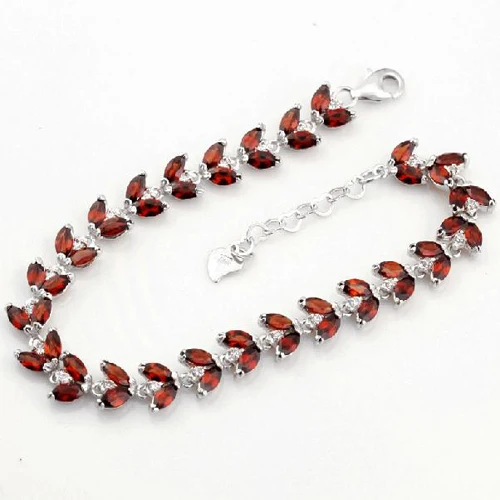 INZOLIA_Free Mail Natural Garnet Stones Elegant Bracelets_S925 Solid Silver Fashion Bracelets_Manufacturer Directly Sales | Украшения и