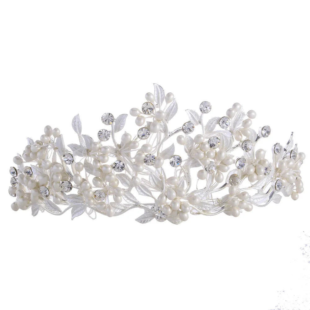 Изысканный Имитация Перл диадемы и короны свадебные Женские аксессуары для