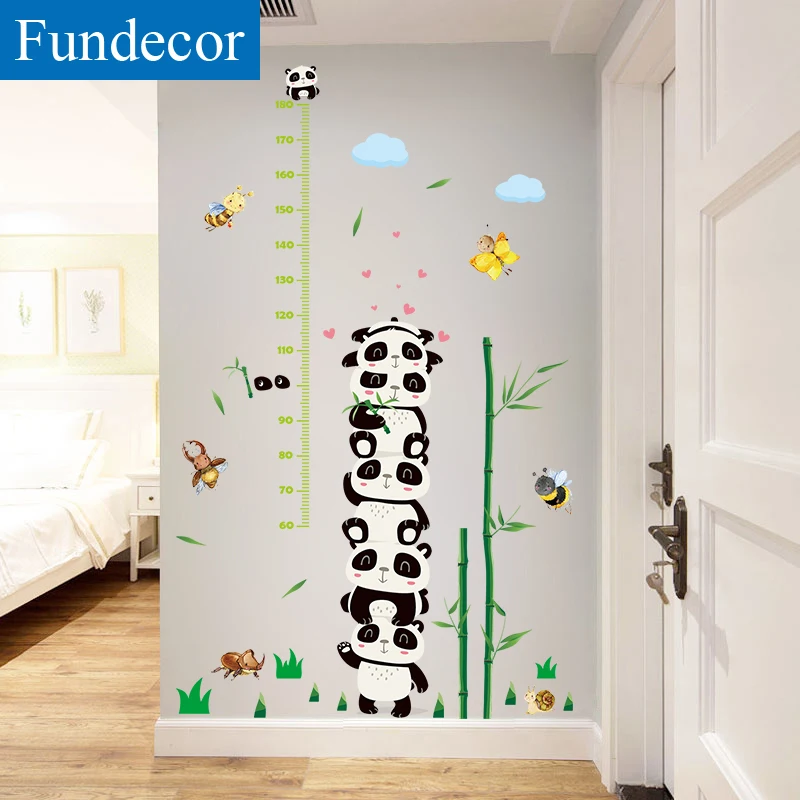 [Fundecor] Милая панда измеряющая высоту Настенная Наклейка для детских комнат