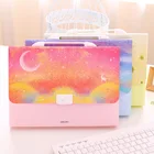 Kawaii Радужный Лось A4 расширяющийся кошелек женский студенческий Подарок Сумка для документов Коробка Симпатичные офисные канцелярские принадлежности