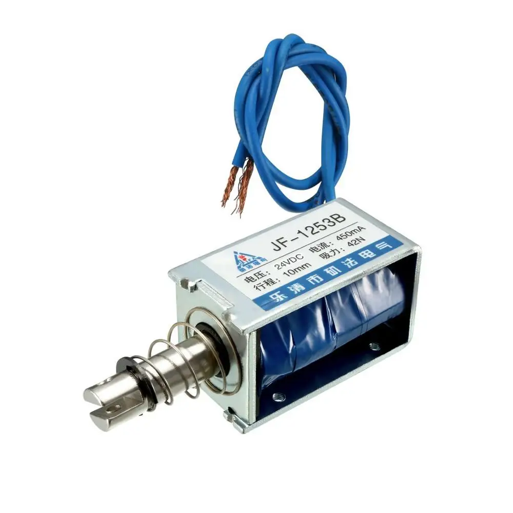 JF-1253B DC 12V 24V 450mA 9,6 W 42N 10mm Pull Push Тип Линейный Электромагнит движения
