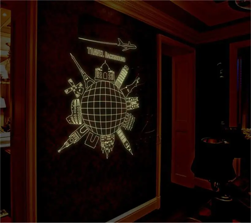 Светящийся Съемный Настенный стикер из ПВХ сделай сам для путешествий светится в