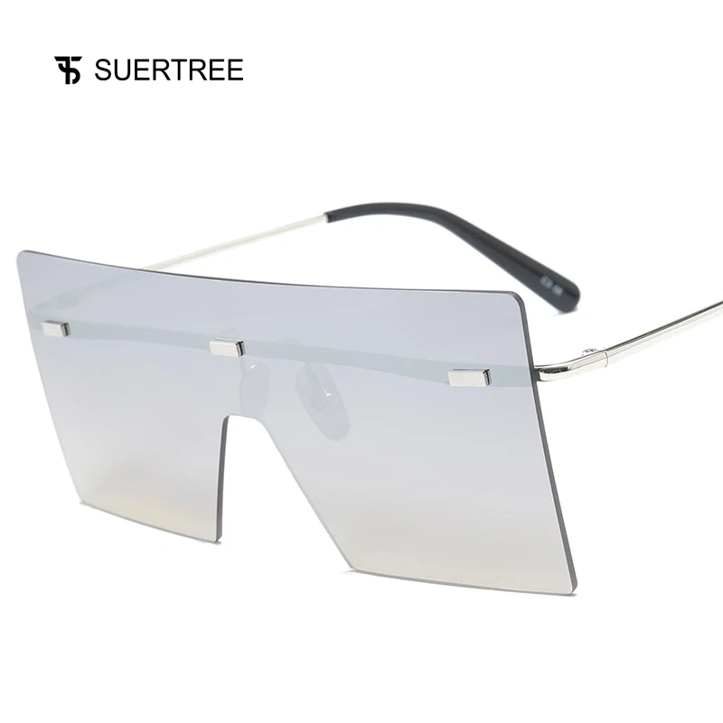 SUERTREE модные большие квадратные градиентные солнцезащитные очки Мода UV400 Металл