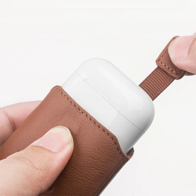 QIALINO кожаный чехол для AirPods Apple из натуральной кожи Мини Карманы магнитное