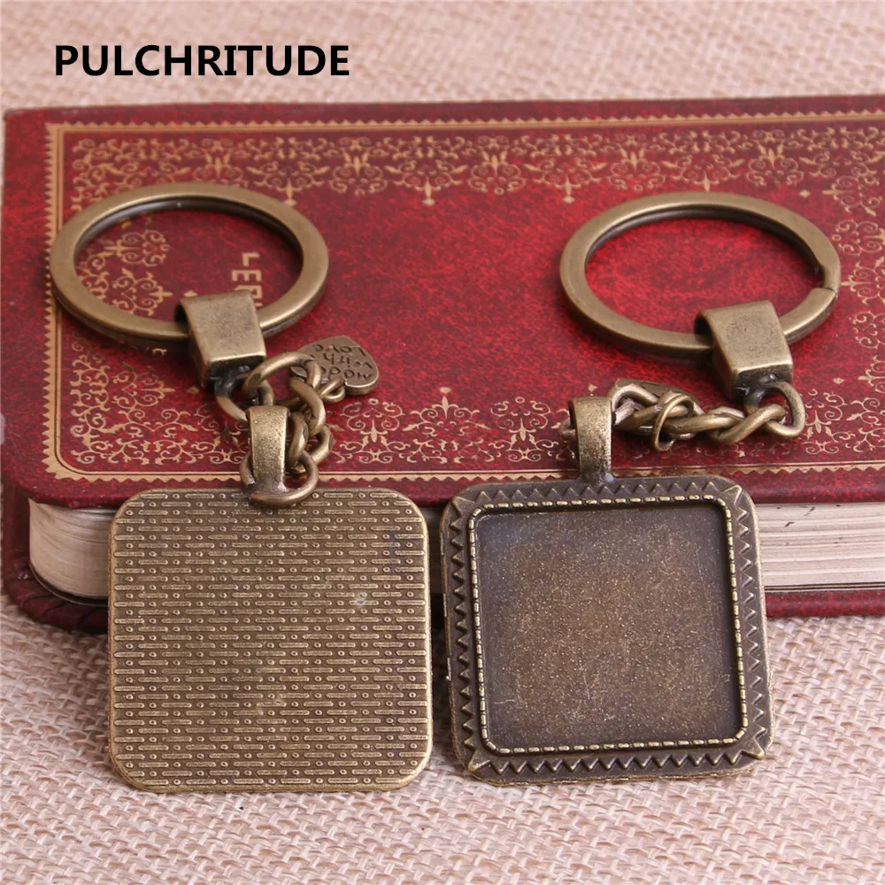 PULCHRITUDE 3 шт. квадратный 25*25 мм Внутренний размер металлический Камея набор основа ручной работы кабошон кулон