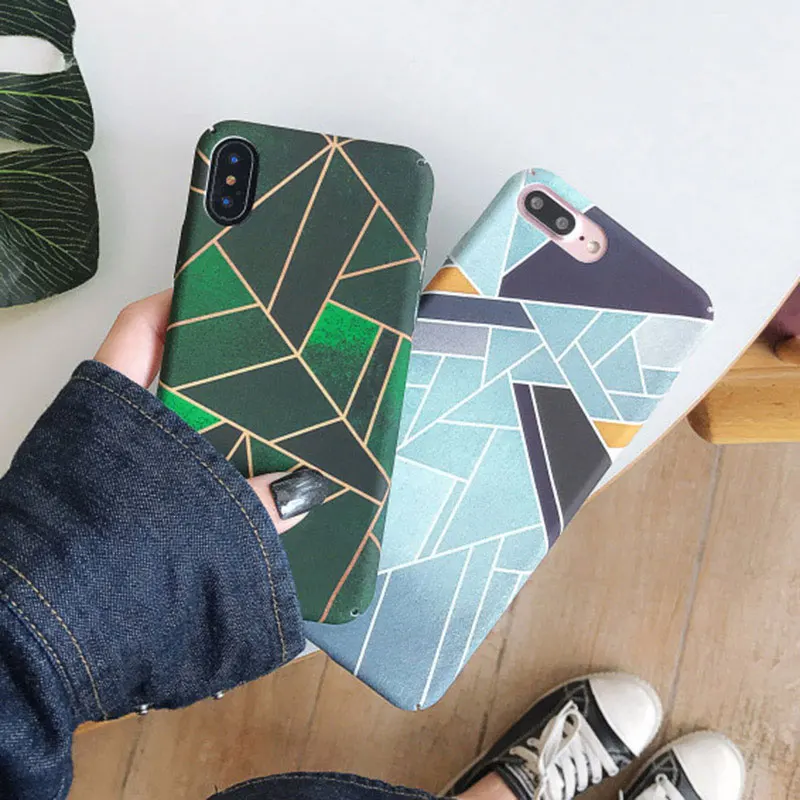 Модный художественный геометрический чехол для телефона Boucho iPhone 8 6 6S 7 Plus X скраб