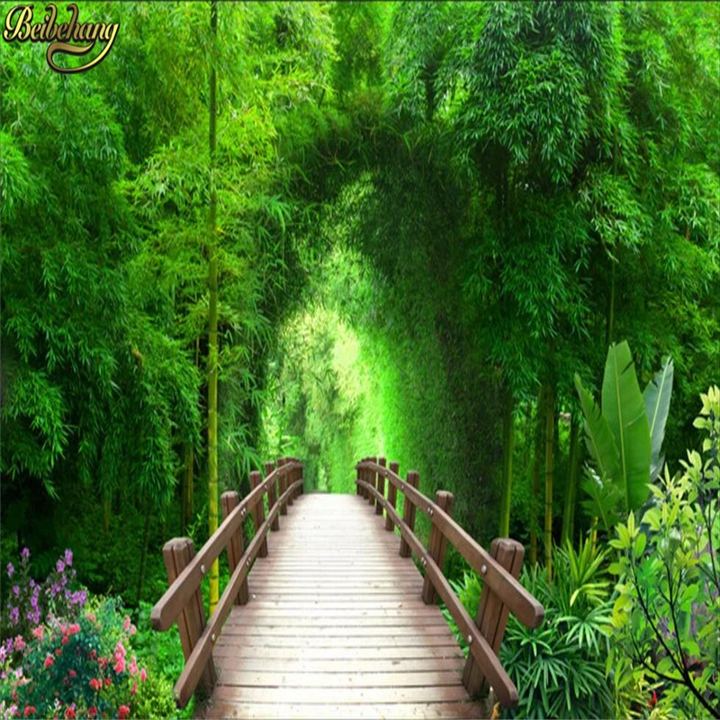 Beibehang туннель с бамбуковым лесом Настенные обои для спальни фотообои стен 3d