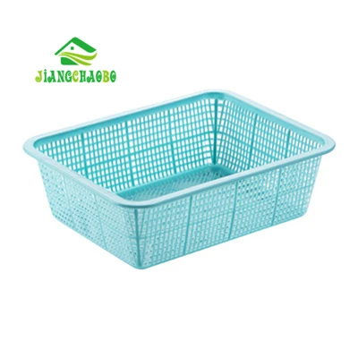 Blue JiangChaoBo прямоугольная пустотелая корзина для слива кухонной раковины, Набор домашних небольших пластиковых корзин для овощей, корзина для мытья - Цвет: Blue