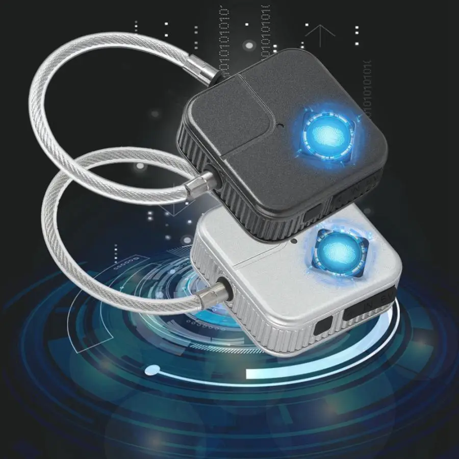Fingerprint Lock Smart Keyless Padlock Wire Rope USB Charging securite porte puertas | Обустройство дома
