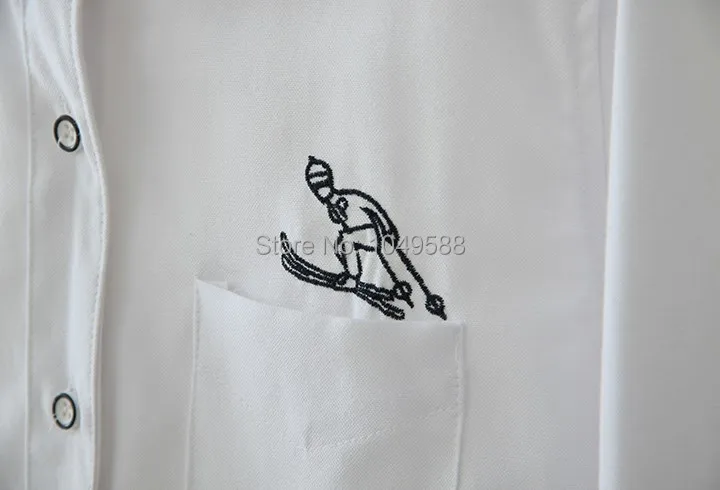 WB334# Women's White / Blue Blouse With Ski Embroidery Roupas Blusas Femininas Ladies Body Shirt Clothes. |
