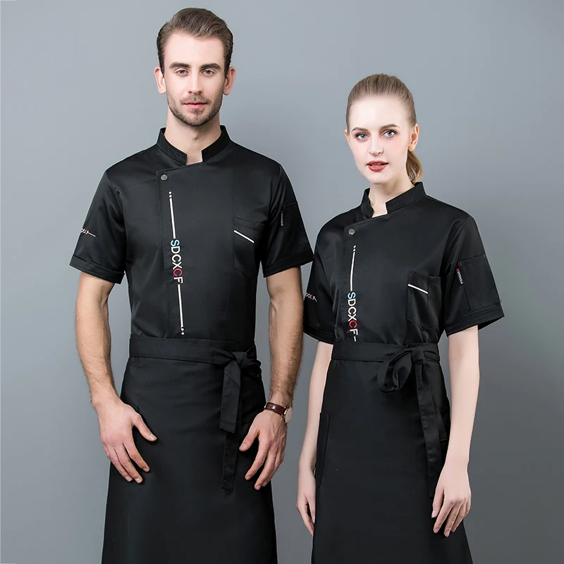 Воздухопроницаемая Летняя униформа шеф повара с коротким рукавом для кухни