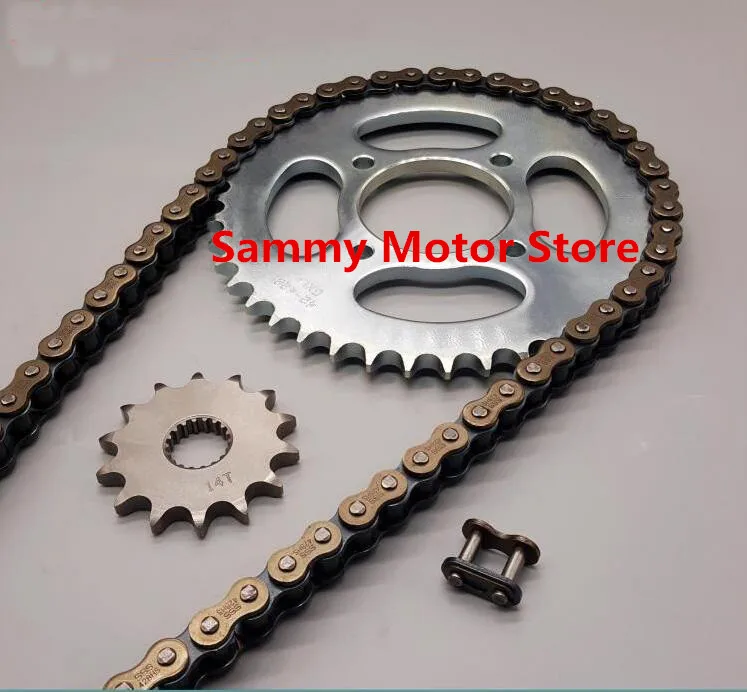 HJ125 F/HJ125 8/8E GN125 116 звеньевая цепь для мотоцикла с 38T/39T/42T/44T 14T Передние Задние