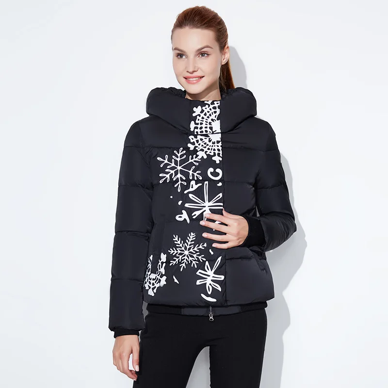 Snowclassic Spring / Summer Lady Loose Cotton Jacket Теплый дышащий лобовое стекло Упругие манжеты Европейский стиль Hoodie куртка - Цвет: black