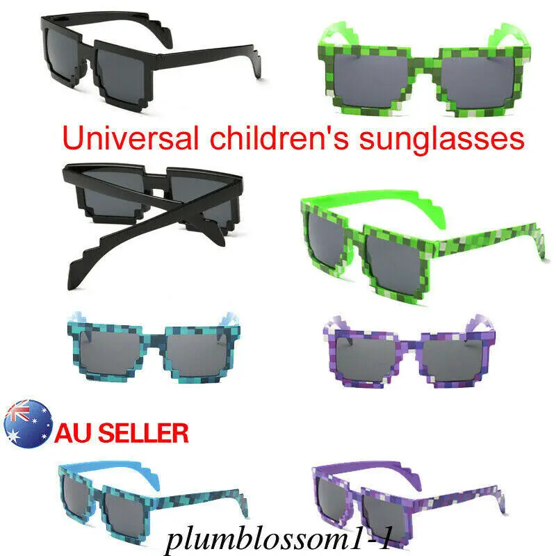 Children's Sunglasses Fashion Plaid Glasses UV400 Safety Mosaic Square Practical Jokes Protection Outdoor Kids Girls Boys Shades | Игрушки
