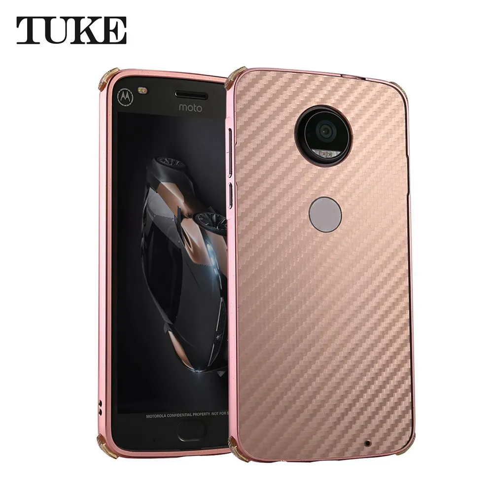 Розовый Чехол TUKE для MOTO G5S Plus, алюминиевая металлическая рамка для Motorola MOTO G 5S Plus, Жесткий Чехол из углеродного волокна для lenovo MOTO G5SPlus - Цвет: Розовый