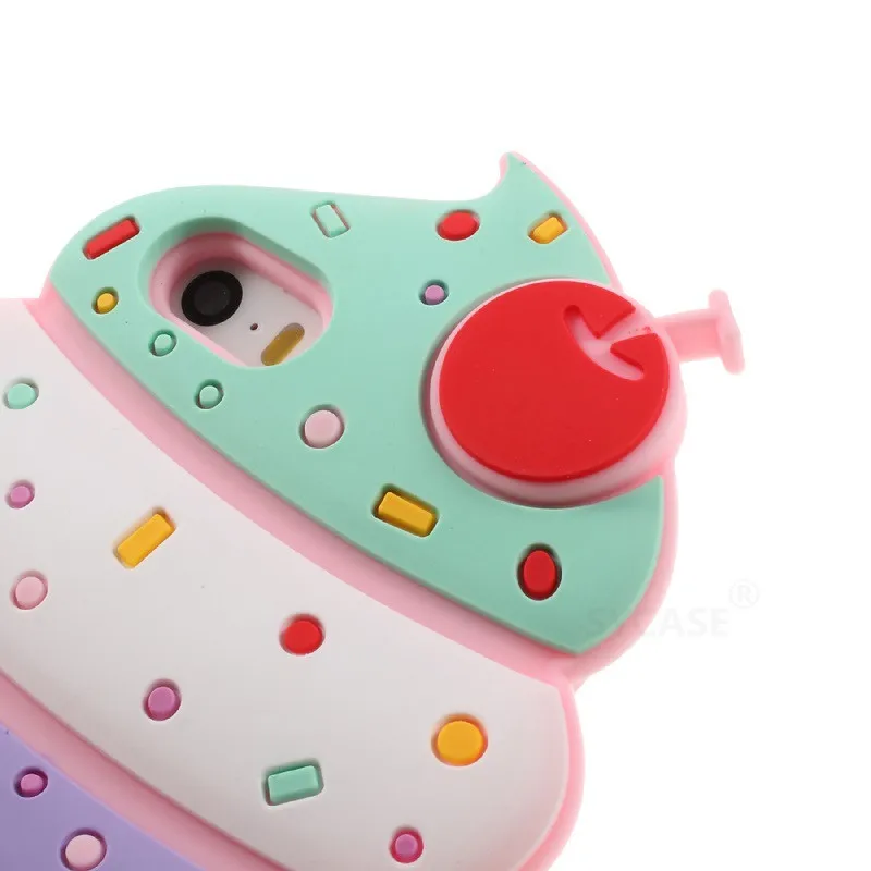 SYCASE 3D Лето Моделирование молочной вишни мороженое Силиконовый Мультфильм PhoneCase