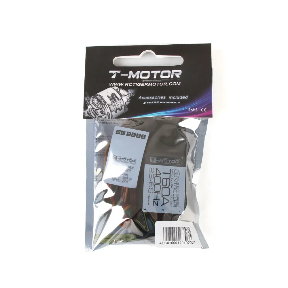 T-MOTOR T60A (2-6S 400 Гц с BEC) электронный регулятор скорости бесщеточного двигателя для