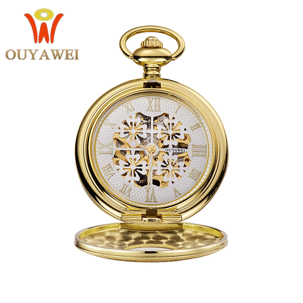 Мужские женские и мужские часы OUYAWEI Механические наручные скелетоны с полым