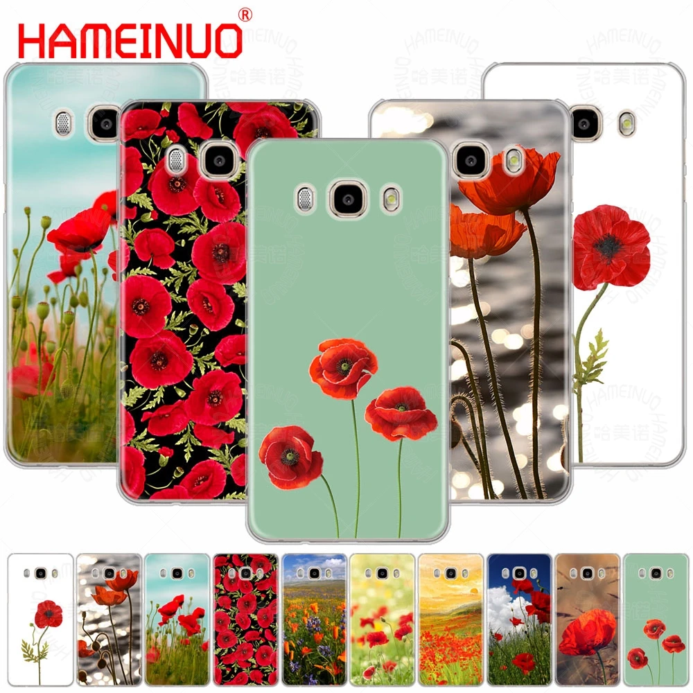 HAMEINUO Красный мак на черном стиле чехол для телефона Samsung Galaxy J1 J2 J3 J5 J7 MINI ACE 2016 2015