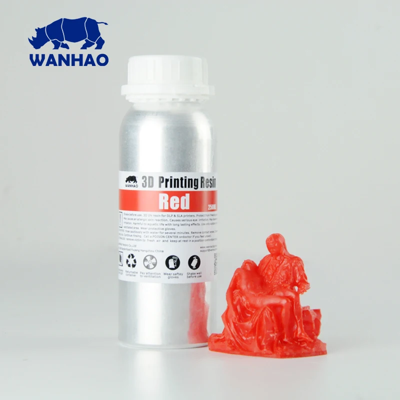 WANHAO 405NM УФ Фотополимерная смола для D7 SLA DLP 3D принтера Новый алюминиевый 250 мл 500 1000