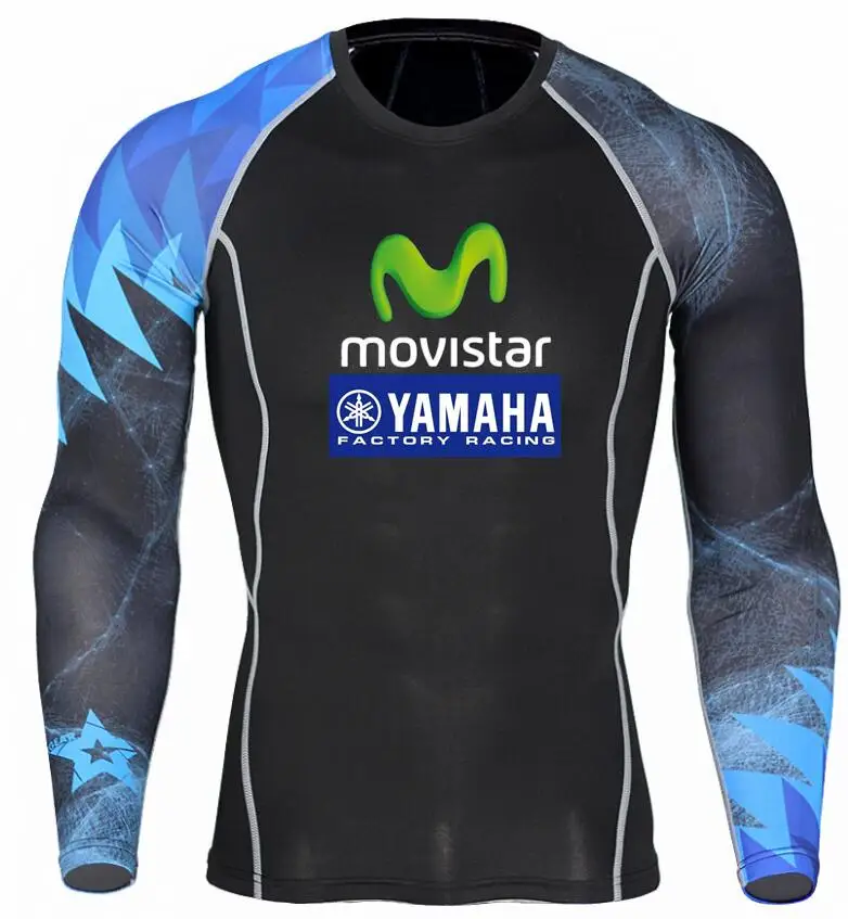 Movistar YAMAHA Мужская футболка с принтом для фитнеса MMA мужская длинным рукавом 3D Топы