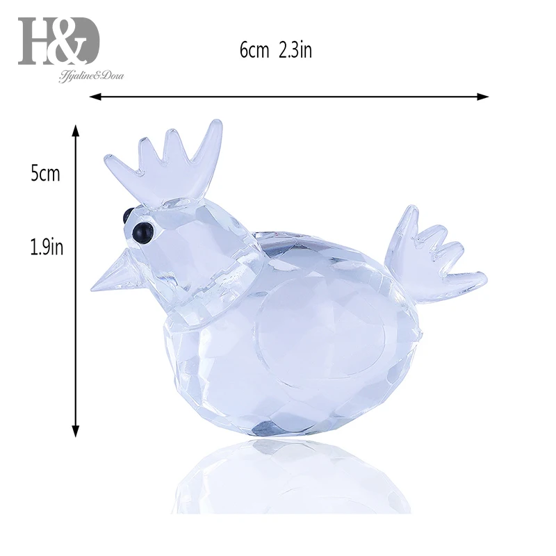 H &amp D 2 3 ''прозрачный Кристальный петух Статуэтка коллекция пресс-папье стол