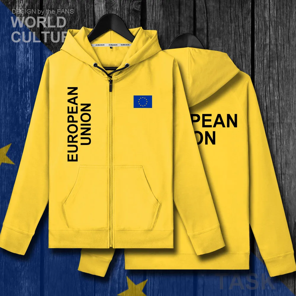 European Union United in Diversity EU EUR mens zipper fleeces hoodies winter jerseys men jackets and clothes sweatshirt coats | Мужская