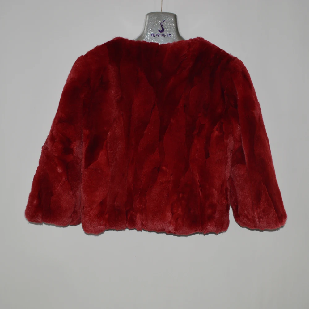 Женская короткая шуба из меха кролика Рекс натурального Осень-зима 2020 - купить по