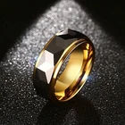 Новая мода 8 мм Вольфрамовая сталь геометрическое кольцо для мужчин обручальное кольцо