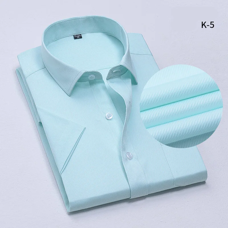 Aoliwne 2020 brand men short dress sleeve shirt purple smart casual summer shirts flannel high quality Blouse shirt Social Shirt